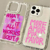 Colorful "More Amor Por Favor" Clear Phone Case for iPhone